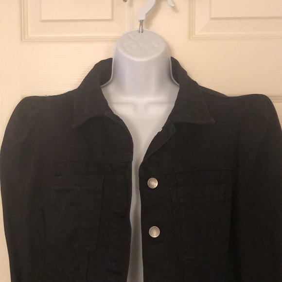 Puff Sleeve Black Denim Jean Jacket Forever 21 - Picture 2 of 16